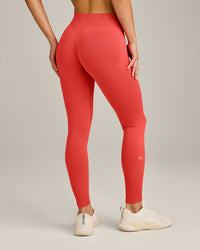 EnhanceLift™ Seamless Leggings with Gray Logo | Dark Charged Coral