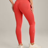 EnhanceLift™ Seamless Leggings with Gray Logo | Dark Charged Coral