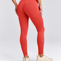 EnhanceLift™ Seamless Leggings with Gray Logo | Dark Charged Coral
