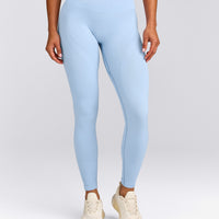 EnhanceLift™ Seamless Leggings with Gray Logo | Powdered Blue