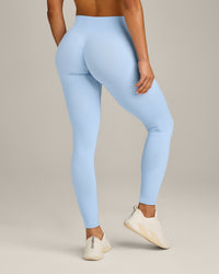 EnhanceLift™ Seamless Leggings with Gray Logo | Powdered Blue
