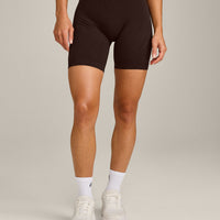 EnhanceLift™ Seamless Shorts with Gray Logo | 70% Cocoa