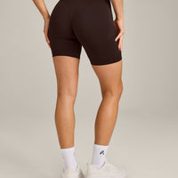 EnhanceLift™ Seamless Shorts with Gray Logo | 70% Cocoa