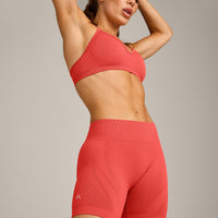 EnhanceLift™ Seamless Shorts with Gray Logo | Dark Charged Coral