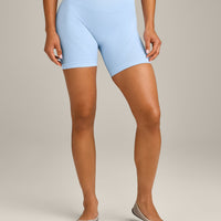 EnhanceLift™ Seamless Shorts with Gray Logo | Powdered Blue