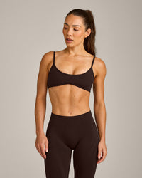 EnhanceLift™ Seamless Minimal Bralette with Gray Logo | 70% Cocoa