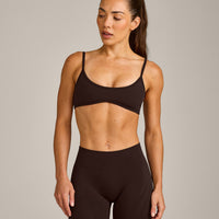 EnhanceLift™ Seamless Minimal Bralette with Gray Logo | 70% Cocoa