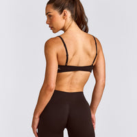 EnhanceLift™ Seamless Minimal Bralette with Gray Logo | 70% Cocoa