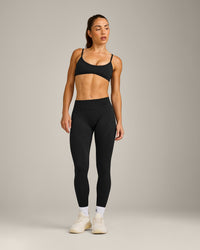 EnhanceLift™ Seamless Minimal Bralette with Gray Logo | Black