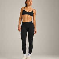 EnhanceLift™ Seamless Minimal Bralette with Gray Logo | Black