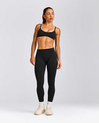 EnhanceLift™ Seamless Minimal Bralette with Gray Logo | Black