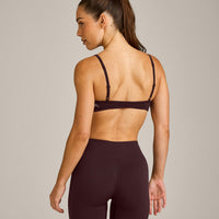 EnhanceLift™ Seamless Minimal Bralette with Gray Logo | Plum Brown