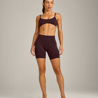 EnhanceLift™ Seamless Minimal Bralette with Gray Logo | Plum Brown