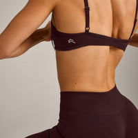 EnhanceLift™ Seamless Minimal Bralette with Gray Logo | Plum Brown