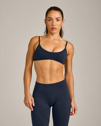 EnhanceLift™ Seamless Minimal Bralette with Gray Logo | True Blue