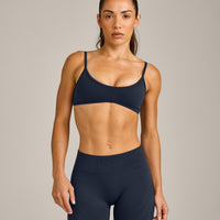 EnhanceLift™ Seamless Minimal Bralette with Gray Logo | True Blue