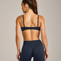 EnhanceLift™ Seamless Minimal Bralette with Gray Logo | True Blue