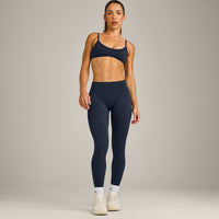 EnhanceLift™ Seamless Minimal Bralette with Gray Logo | True Blue