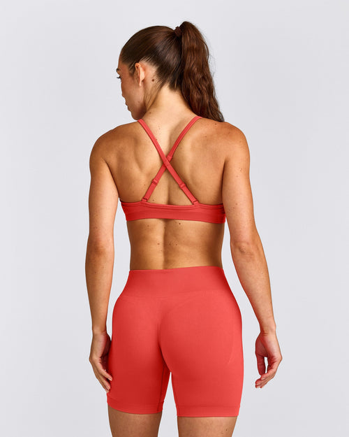 EnhanceLift™ Seamless Strappy Sports Bra | Dark Charged Coral
