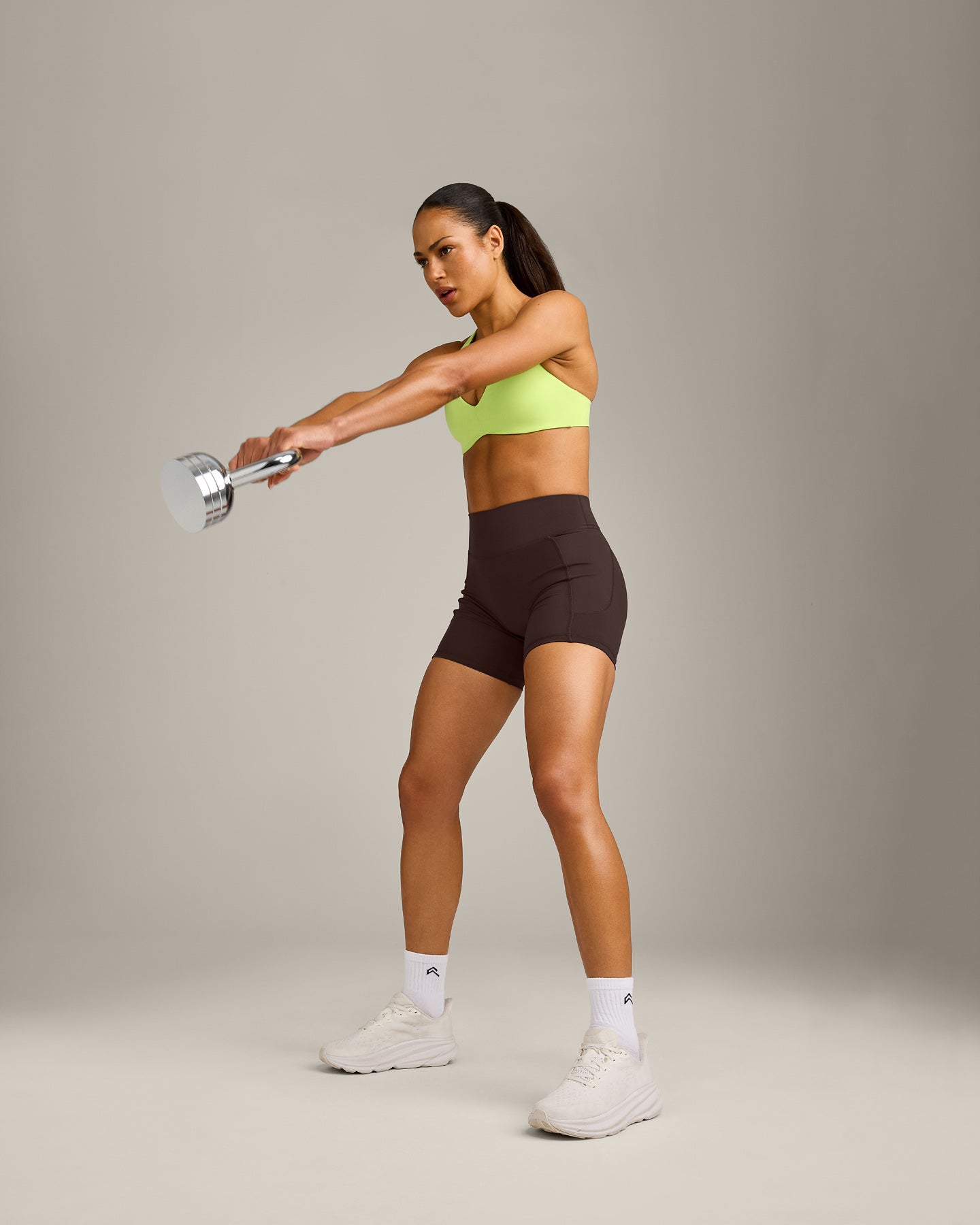 UnifiedMove™ Cross Back Sports Bra with Reflective Logo | Citrus Green