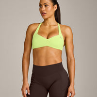 UnifiedMove™ T Back Minimal Bralette with Reflective Logo | Citrus Green