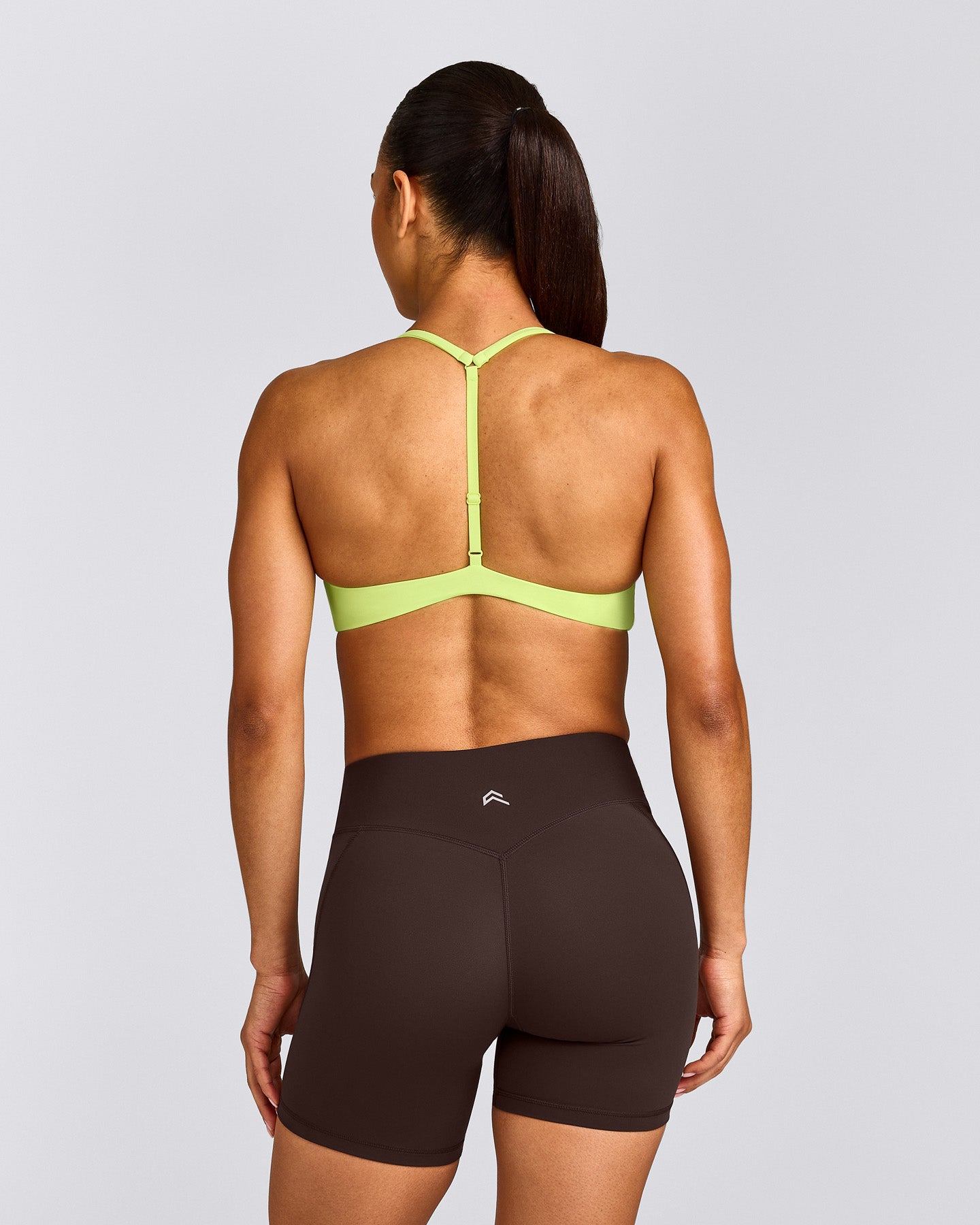 UnifiedMove™ T Back Minimal Bralette with Reflective Logo | Citrus Green