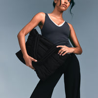 SoftMotion™ Straight Leg Bottoms with Gray Logo | Black