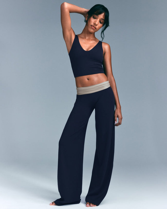 SoftMotion™ Straight Leg Pants with Gray Logo | True Blue