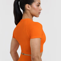 Go To Seamless Fitted Crop Top | Flame Orange