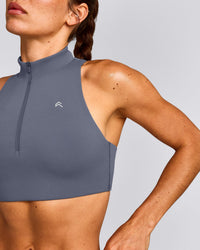 EasyLift™ Zip High Neck Sports Bra New Branding | Dark Granite Blue