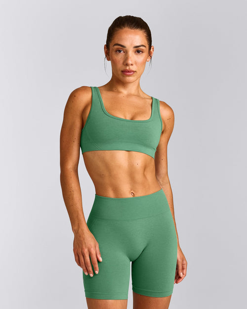 EffortlessLift™ Seamless Square Neck Sports Bra | Frosted Emerald