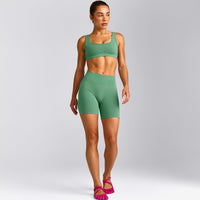 EffortlessLift™ Seamless Square Neck Sports Bra New Branding | Frosted Emerald