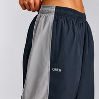 Oversized Contrast Piped Woven Straight Leg Track Pants | True Blue