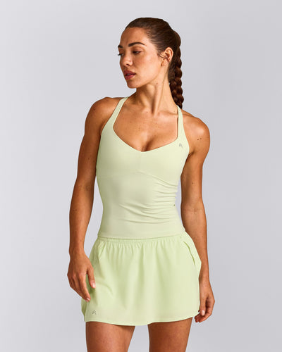 UnifiedMove™ T Back Mid Tank Top with Built in Bra Shelf New Branding | Meadow Mist Green