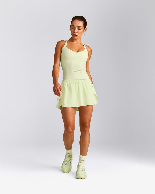UnifiedMove™ T Back Mid Tank Top with Built in Bra Shelf New Branding | Meadow Mist Green