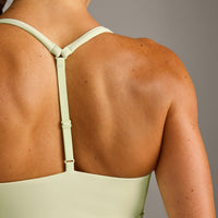 UnifiedMove™ T Back Mid Tank Top with Built in Bra Shelf New Branding | Meadow Mist Green
