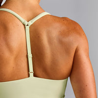UnifiedMove™ T Back Mid Tank Top with Built in Bra Shelf New Branding | Meadow Mist Green