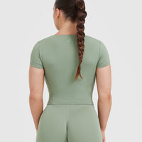 Timeless Crop Short Sleeve Tee | Sage