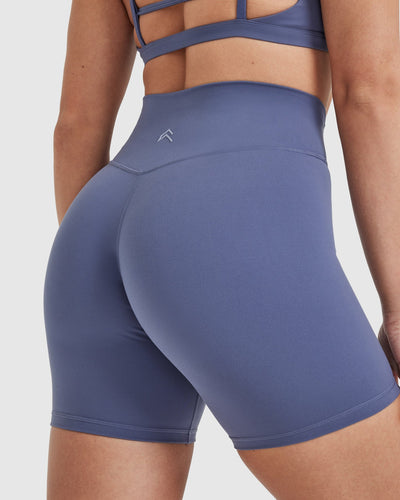 Timeless High Waisted Shorts 6" | Slate Blue