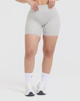 Timeless High Waisted Shorts 6" | Light Grey