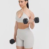 Timeless High Waisted Shorts 6" | Light Grey