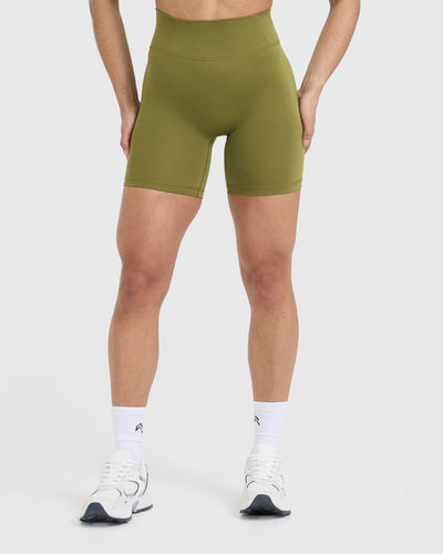 Timeless High Waisted Shorts 6" | Olive Green