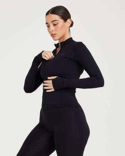 High Neck Black Jacket - Length - Women's | Oner Active US