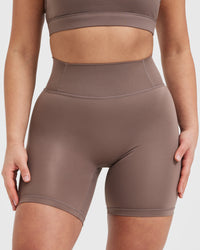 Timeless High Waisted Shorts | Cool Brown