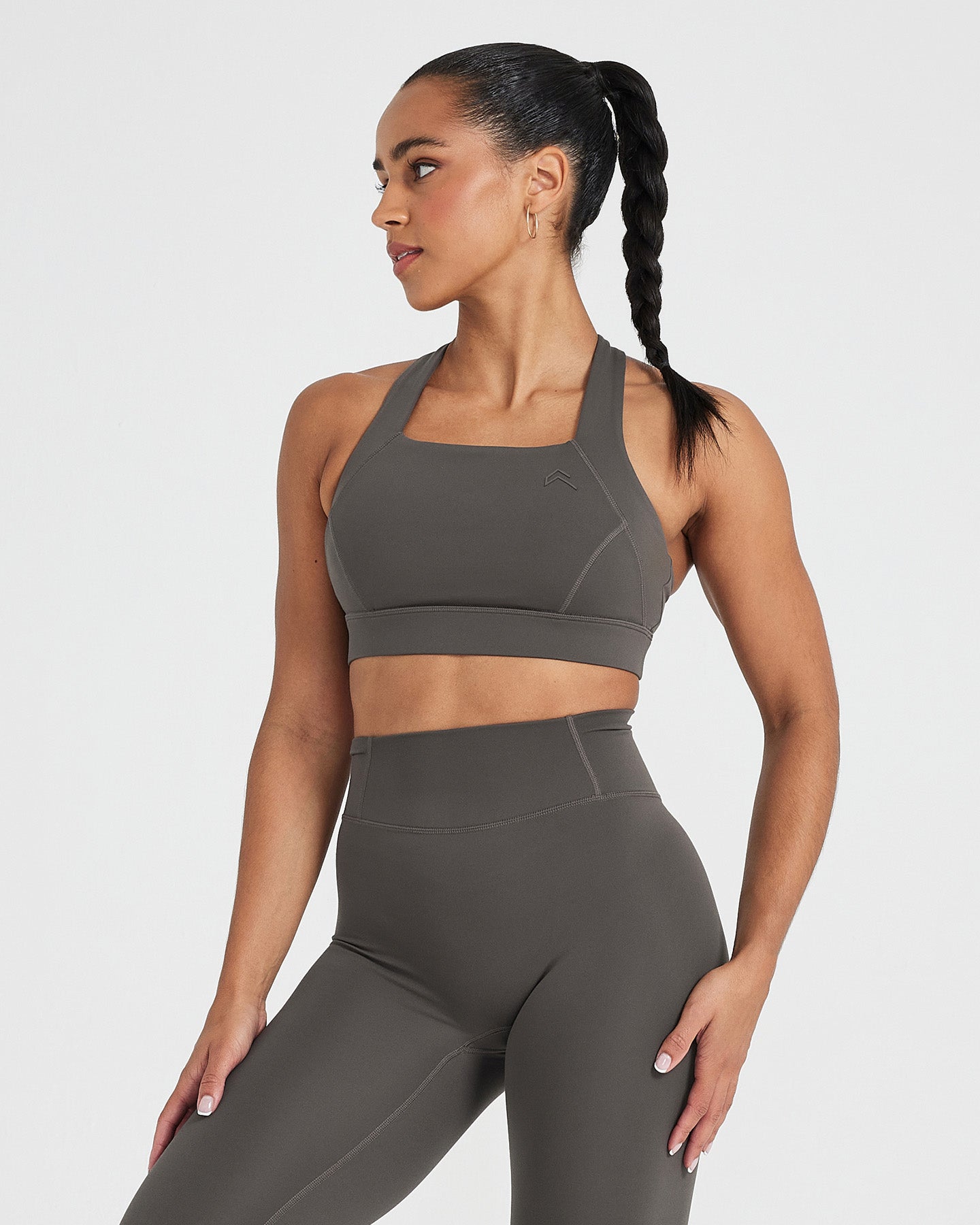 Wide Strap Sports Bra Deep Taupe Women's Oner Active US
