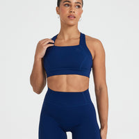 Timeless Wide Strap Sports Bra | Midnight