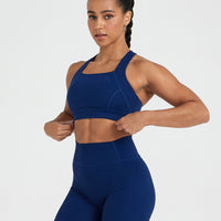 Timeless Wide Strap Sports Bra | Midnight