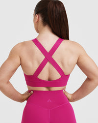 Timeless Wide Strap Sports Bra | Fuchsia