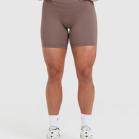 UnifiedMove™ High Waisted Shorts 6" | Cool Brown