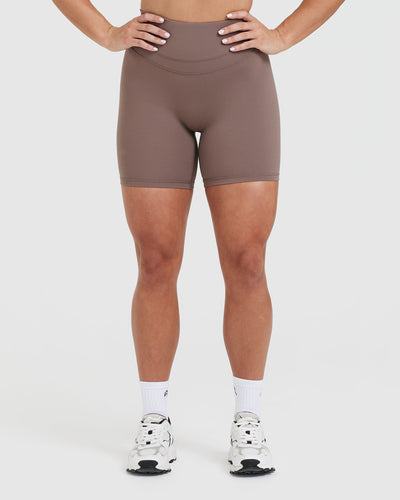 UnifiedMove™ High Waisted Shorts 6" | Cool Brown